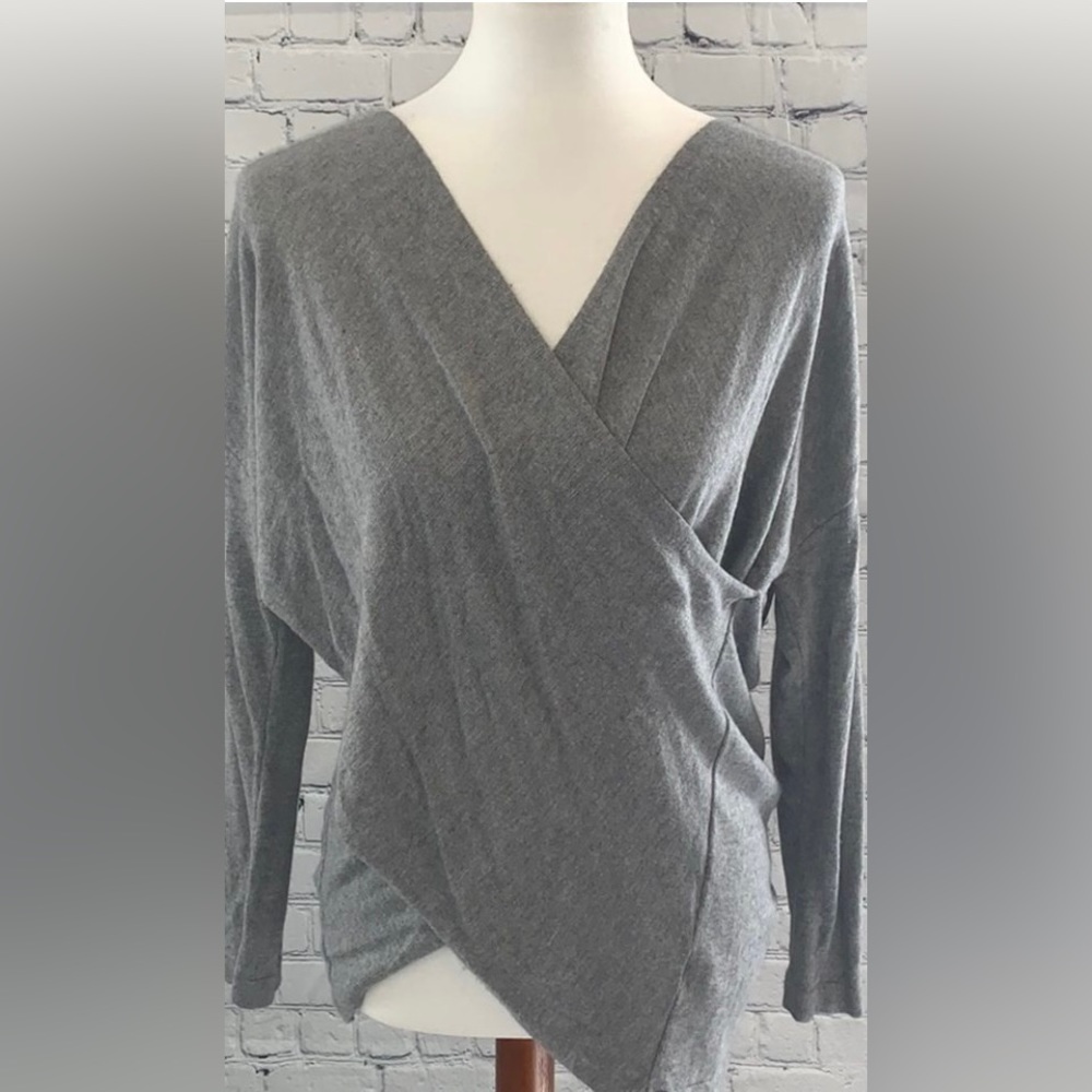 WHBM Gray V-Neck Sweater